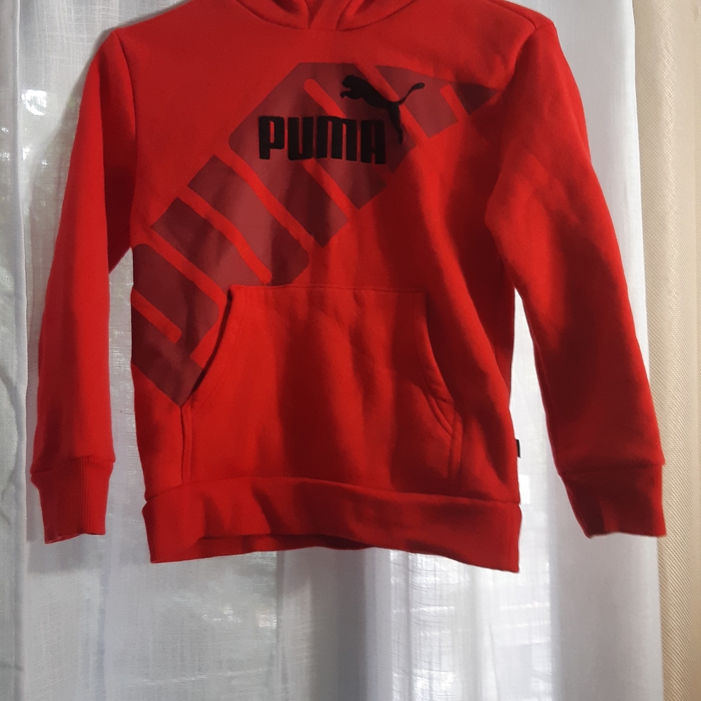 Puma Bright Red Logo Hoodie